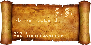 Füredi Zakariás névjegykártya